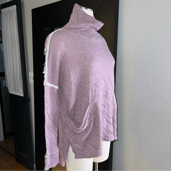 Free People/We the Free Lavender Slouchy Pocket Turtleneck Tunic Top Sz Small - Picture 2 of 10